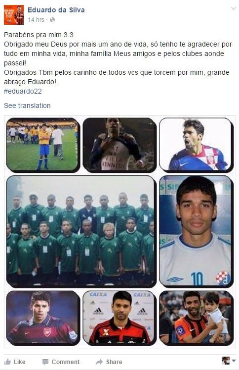 Eduardo da Silva, rođendan